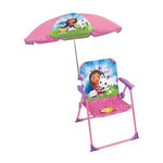 Fun House Mobilier de jardin - FUN HOUSE - Chaise pliante Gabby et la Maison Magique H.53 x L.38,5 x P.37,5 cm avec parasol 65 cm