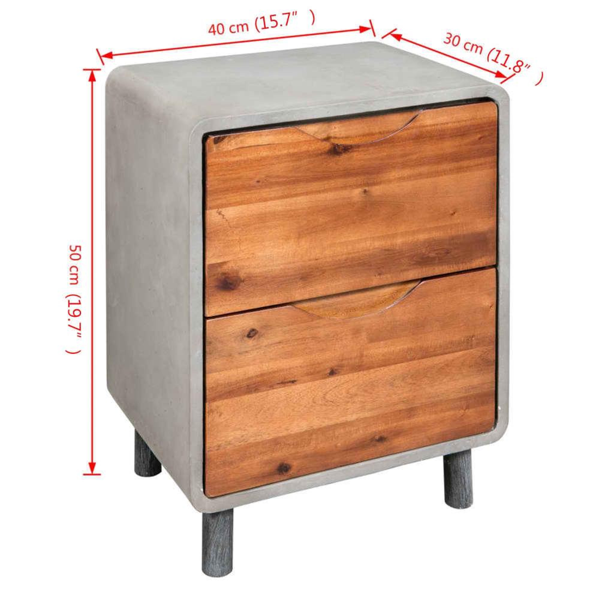 Voir la diapositive 6 : VIDAXL Table de chevet Bois d'acacia massif 40 x 30 x 50 cm