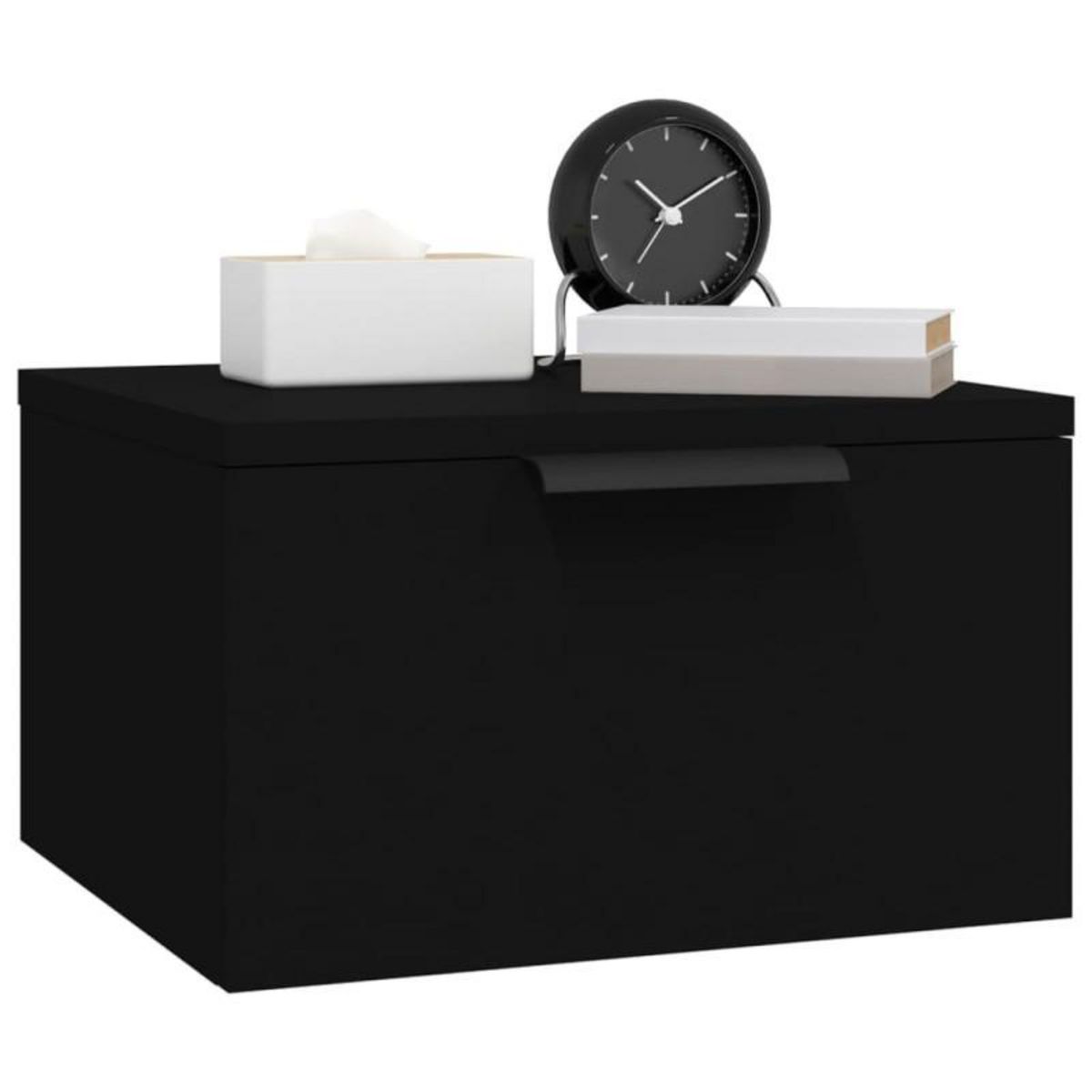 VIDAXL Table de chevet murale noir 34x30x20 cm