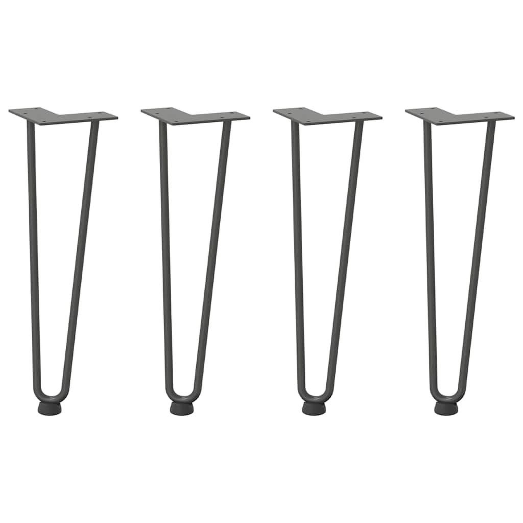 Voir la diapositive 2 : VIDAXL Pieds de table en forme d'epingle a cheveux 4 pcs anthracite