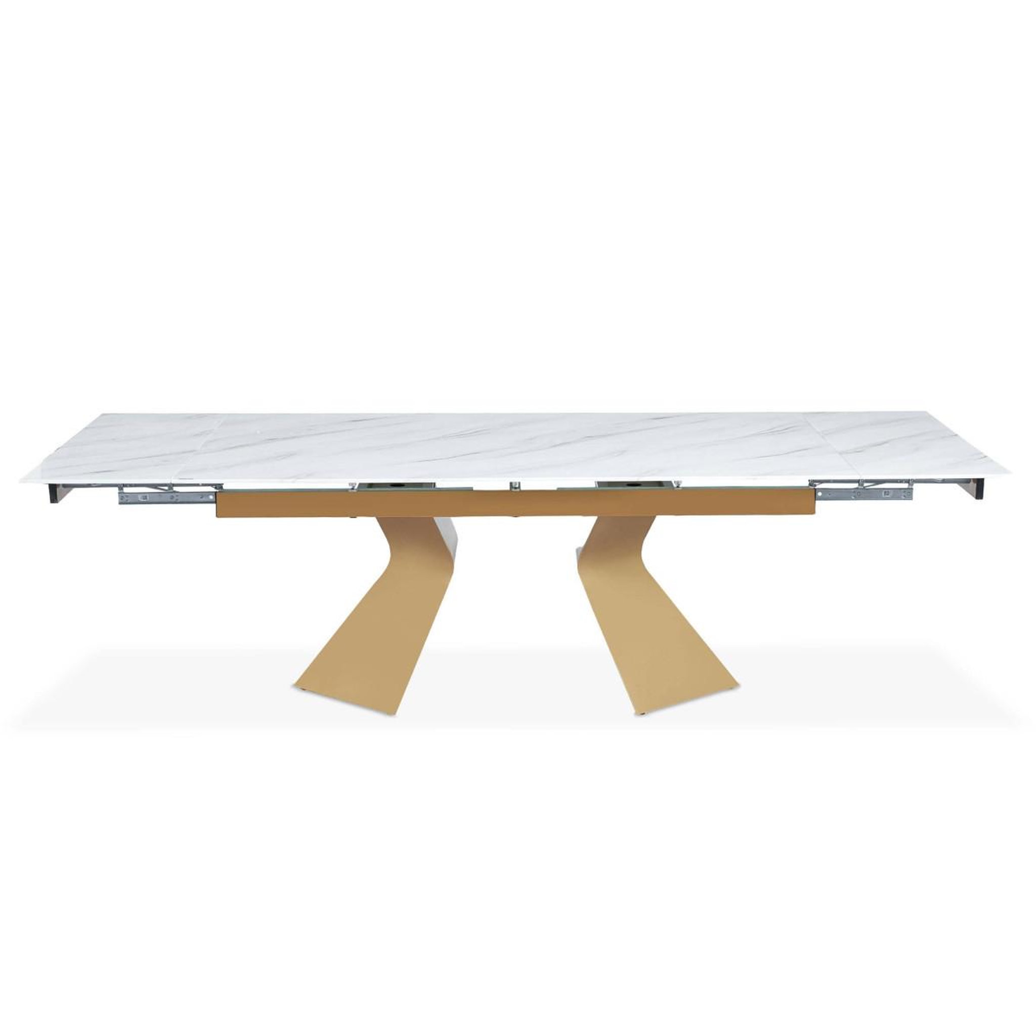Voir la diapositive 2 : Paris Prix Table à manger extensible  lynda  180-260cm blanc & or