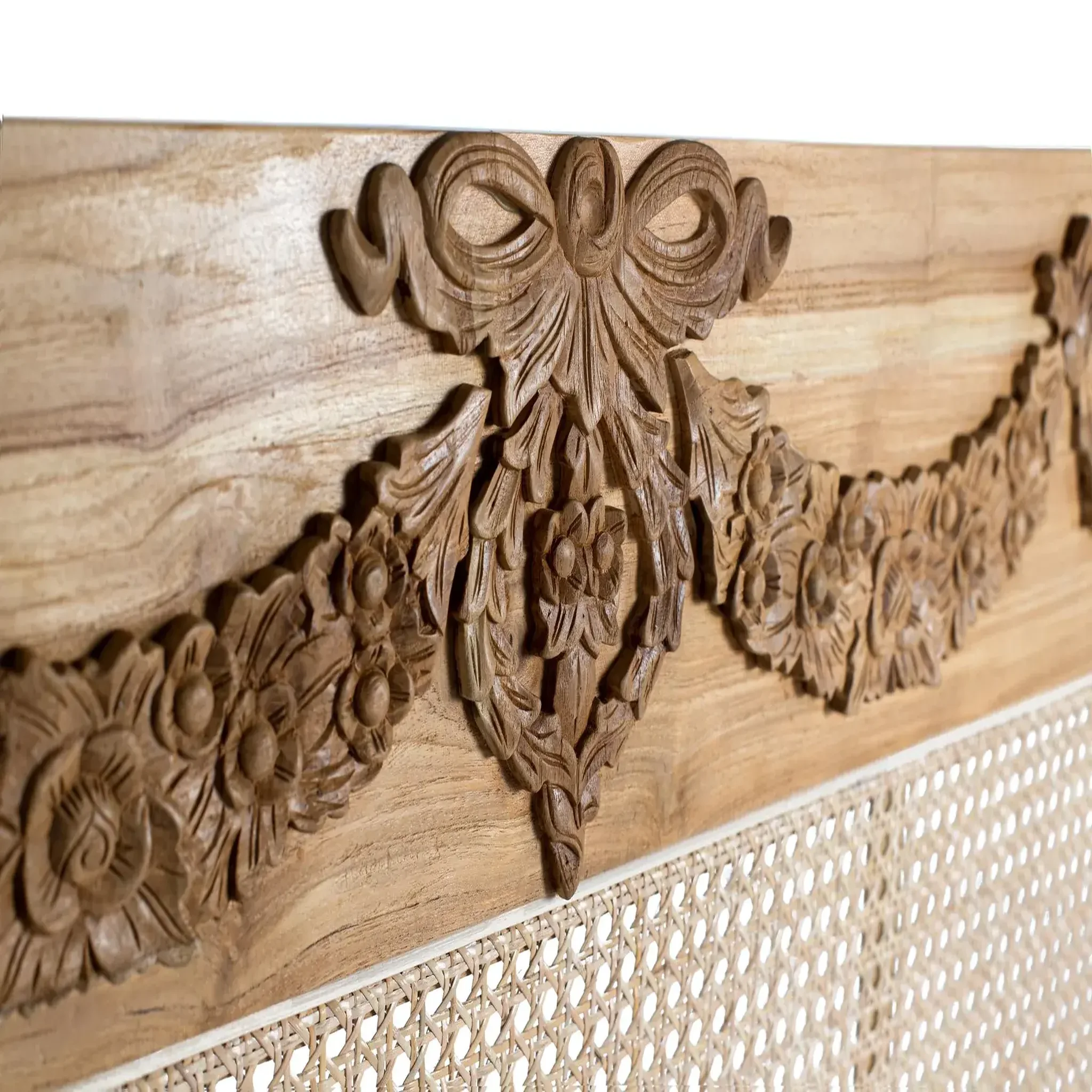 Voir la diapositive 4 : GINER Y COLOMER SL Tête de lit en bois de teck massif 174 cm style rustique contemporain