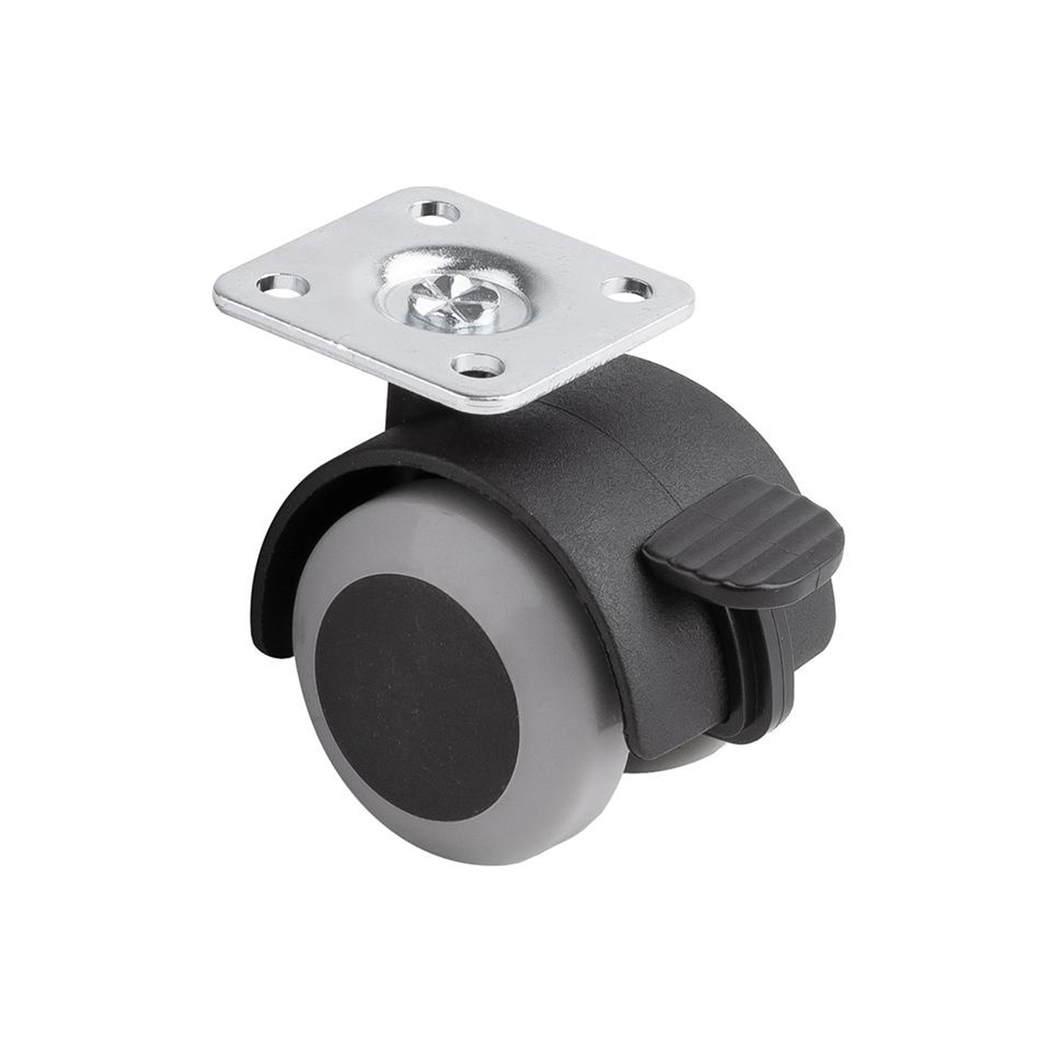CENTRALE BRICO Roulette de meuble a bande souple o40mm avec platine et frein gris
