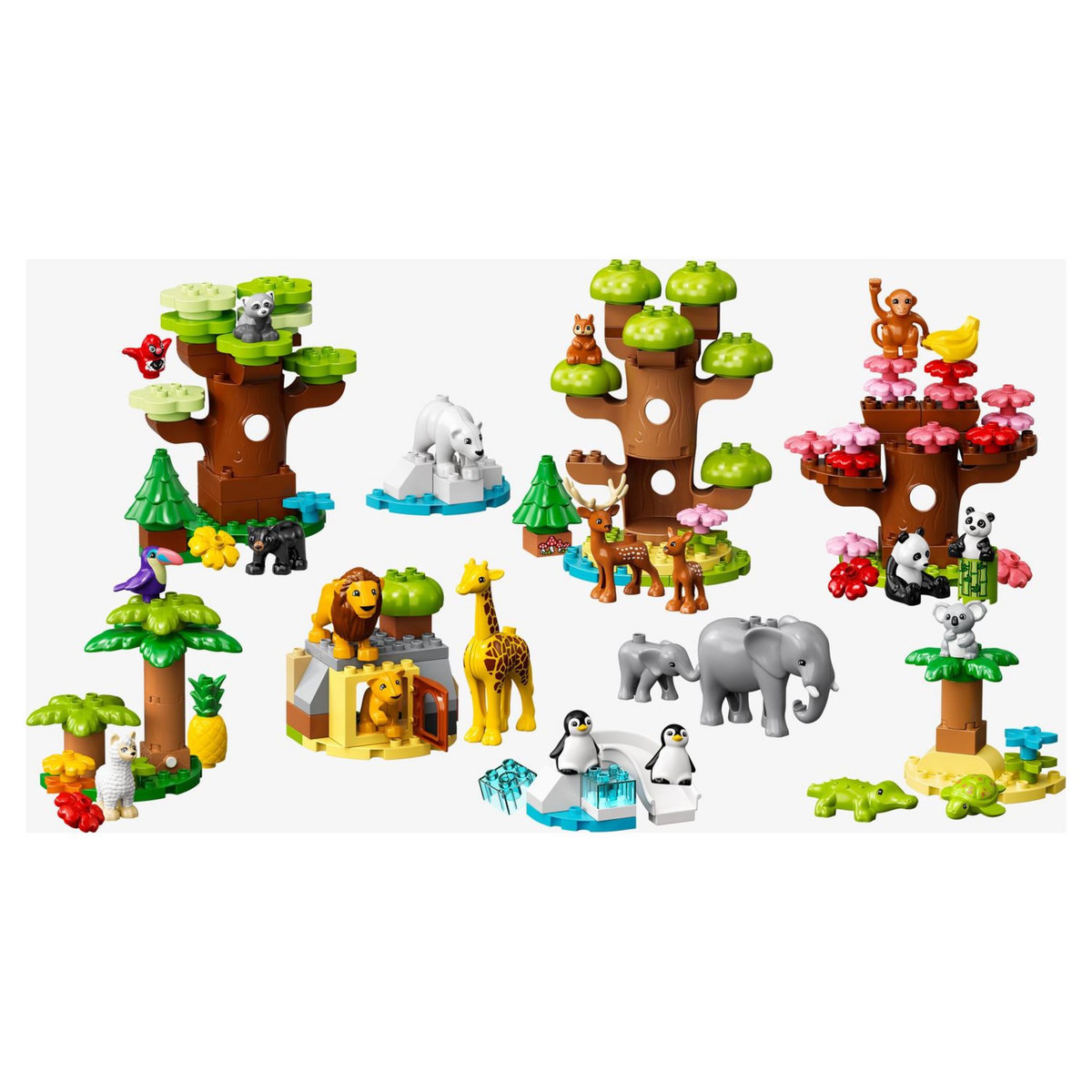 LEGO DUPLO 10975 Animaux Sauvages du Monde, Jouet et Figurines Éducatif Enfant 2 Ans