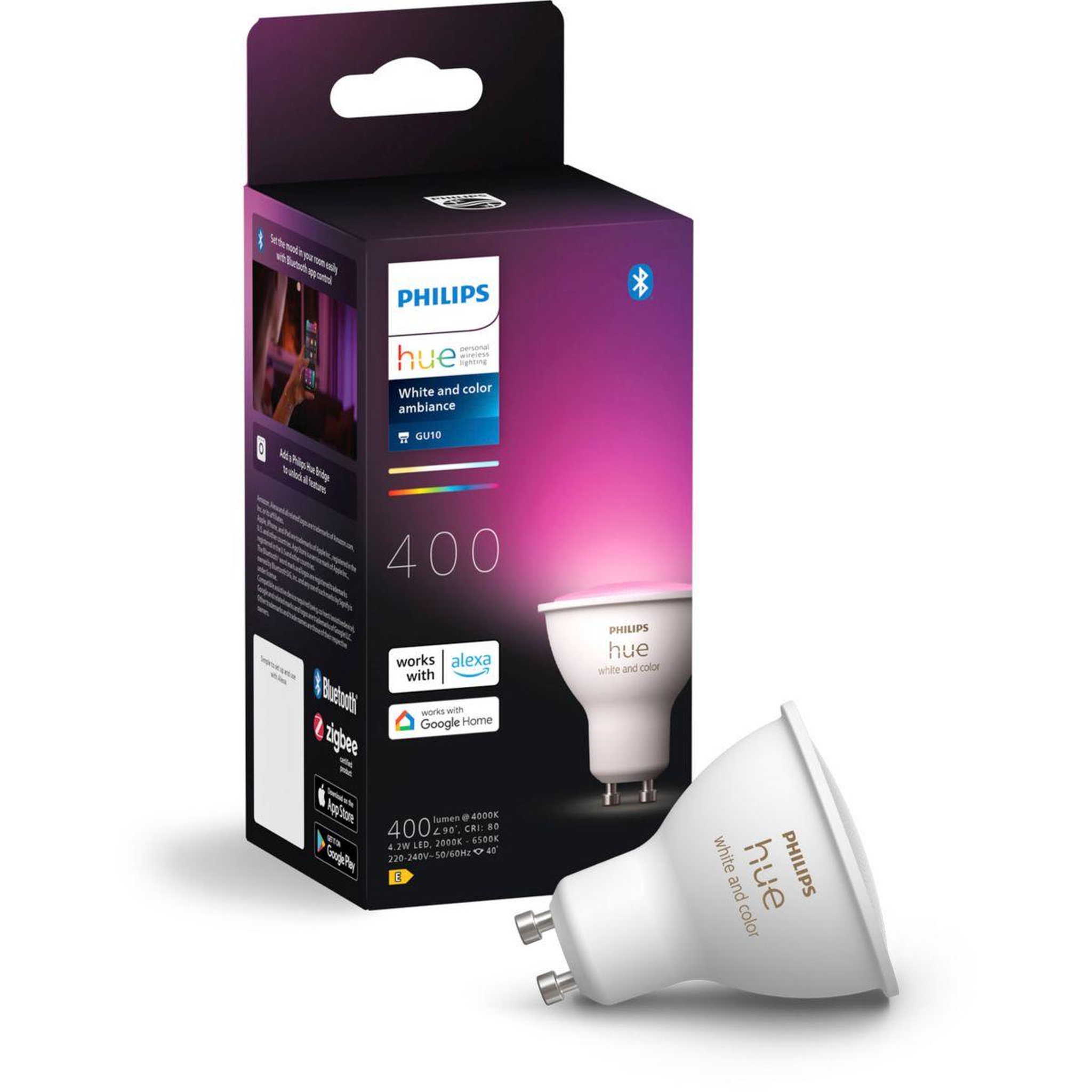 PHILIPS HUE Ampoule led connectée gu10 white&color ambiance