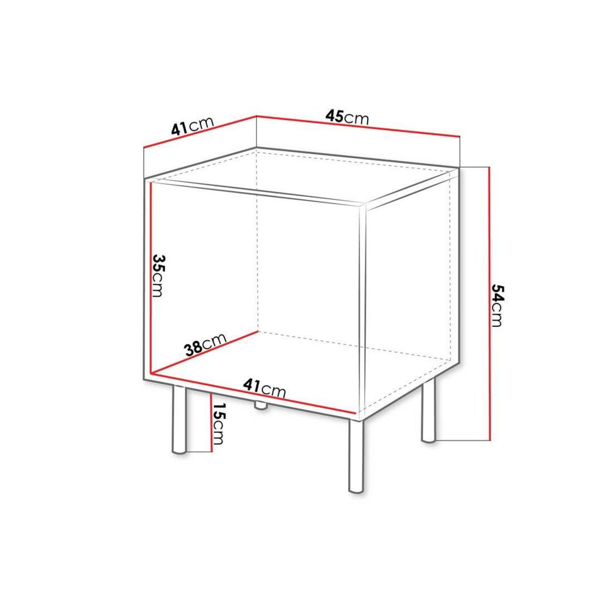 BEST MOBILIER Timote - lot de 2 tables de chevet - écru - 54 cm