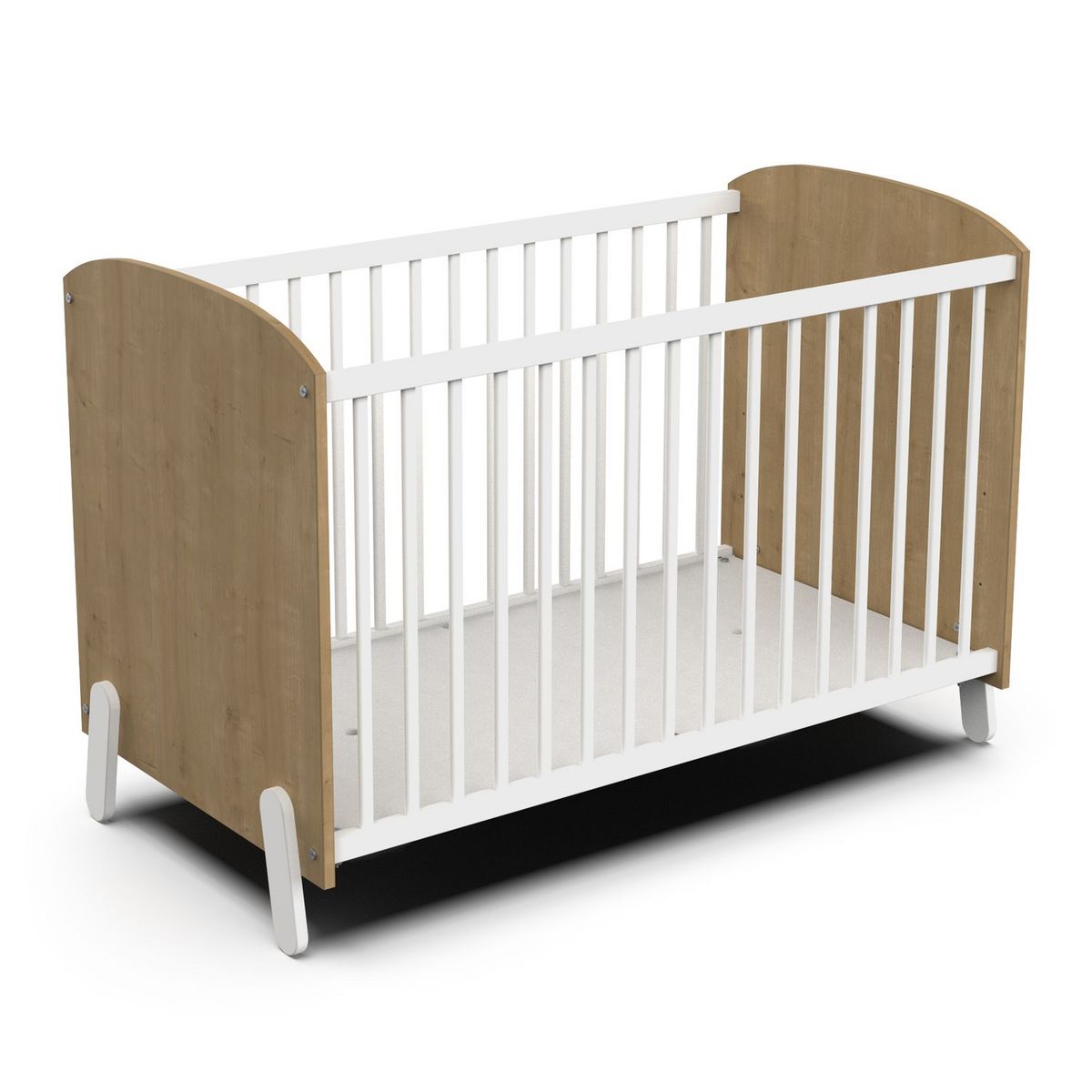 Lit bébé 60x120 cm sommier 3 positions blanc LILAS