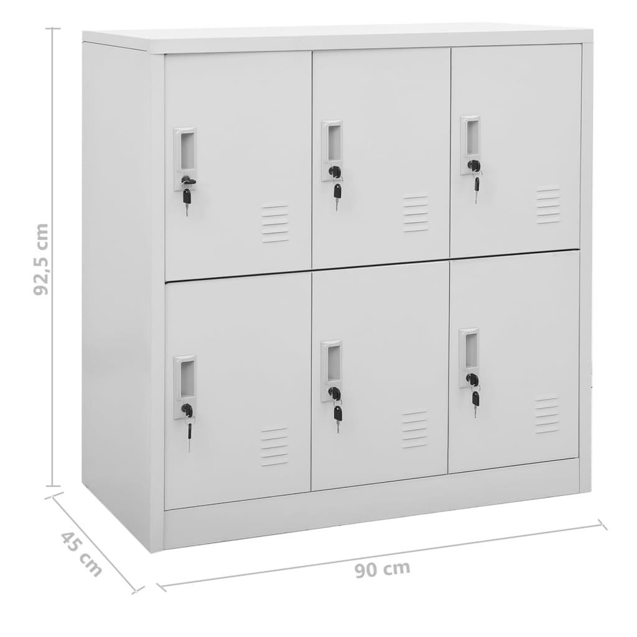 Voir la diapositive 6 : VIDAXL Armoires a casiers 2 pcs Gris clair 90x45x92,5 cm Acier