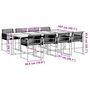 Voir la diapositive 6 : VIDAXL Ensemble a manger de jardin 9 pcs Noir Resine tressee