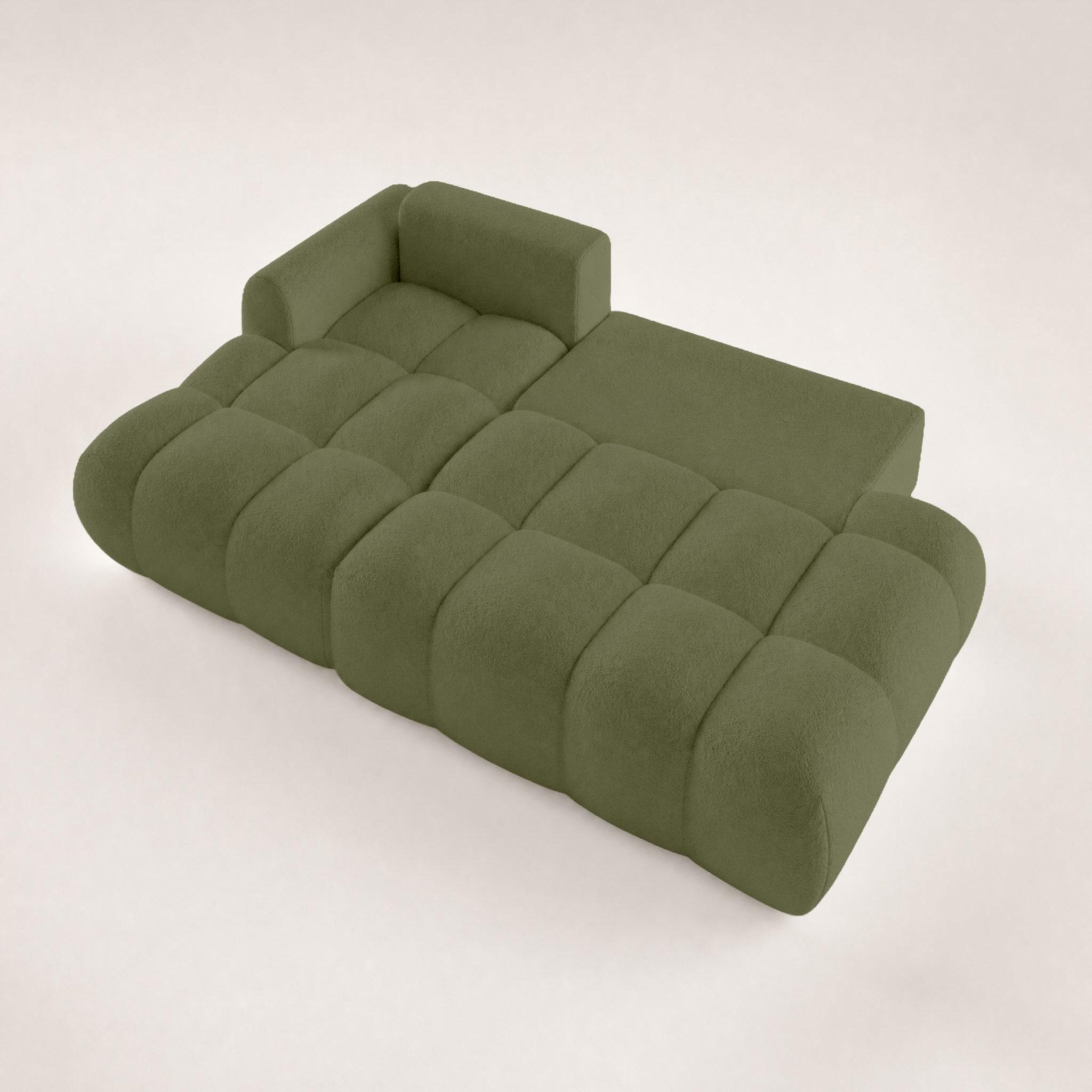 Voir la diapositive 4 : BEST MOBILIER Yulin - canapé d'angle ouvert gauche 4 places convertible avec coffre en tissu bouclette