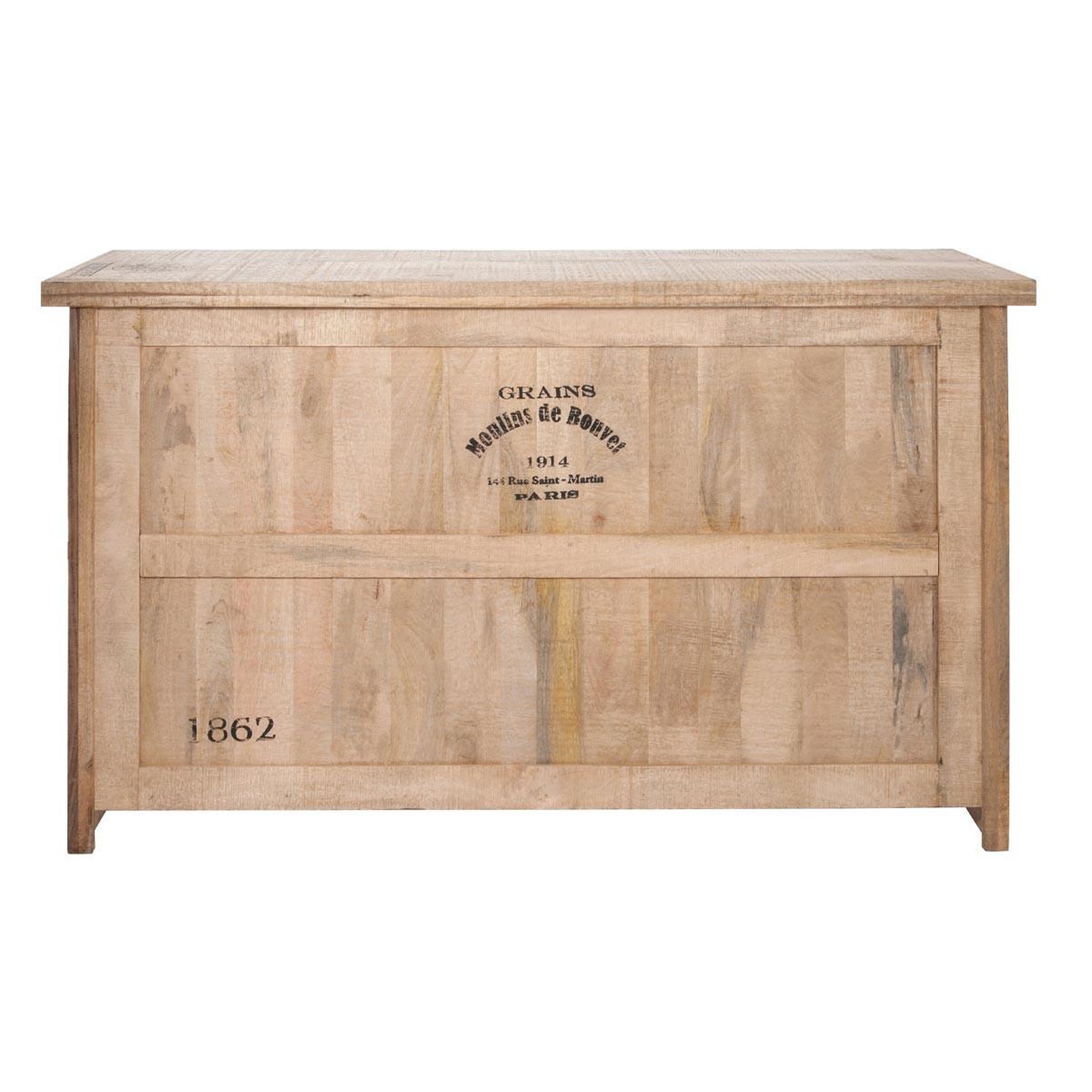 J-LINE Bar en Bois 3 Tiroirs  Theodore  180cm Naturel