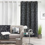 Voir la diapositive 3 : Douceur d'Intérieur Rideau à œillets 140x260 métallisé Arty line anthracite argent