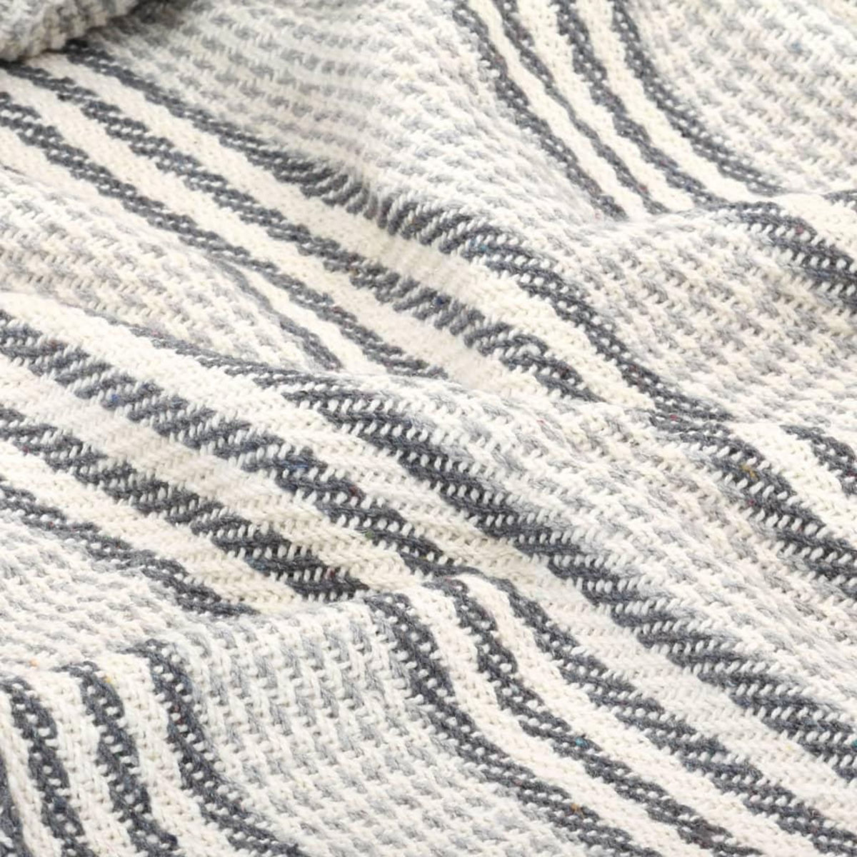 VIDAXL Couverture coton a rayures 125x150 cm Gris et Blanc