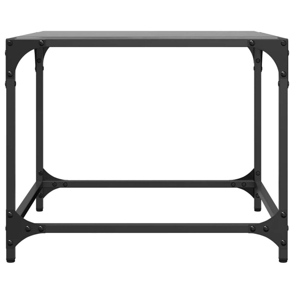 VIDAXL Table basse avec dessus en verre noir 50x50x40 cm acier