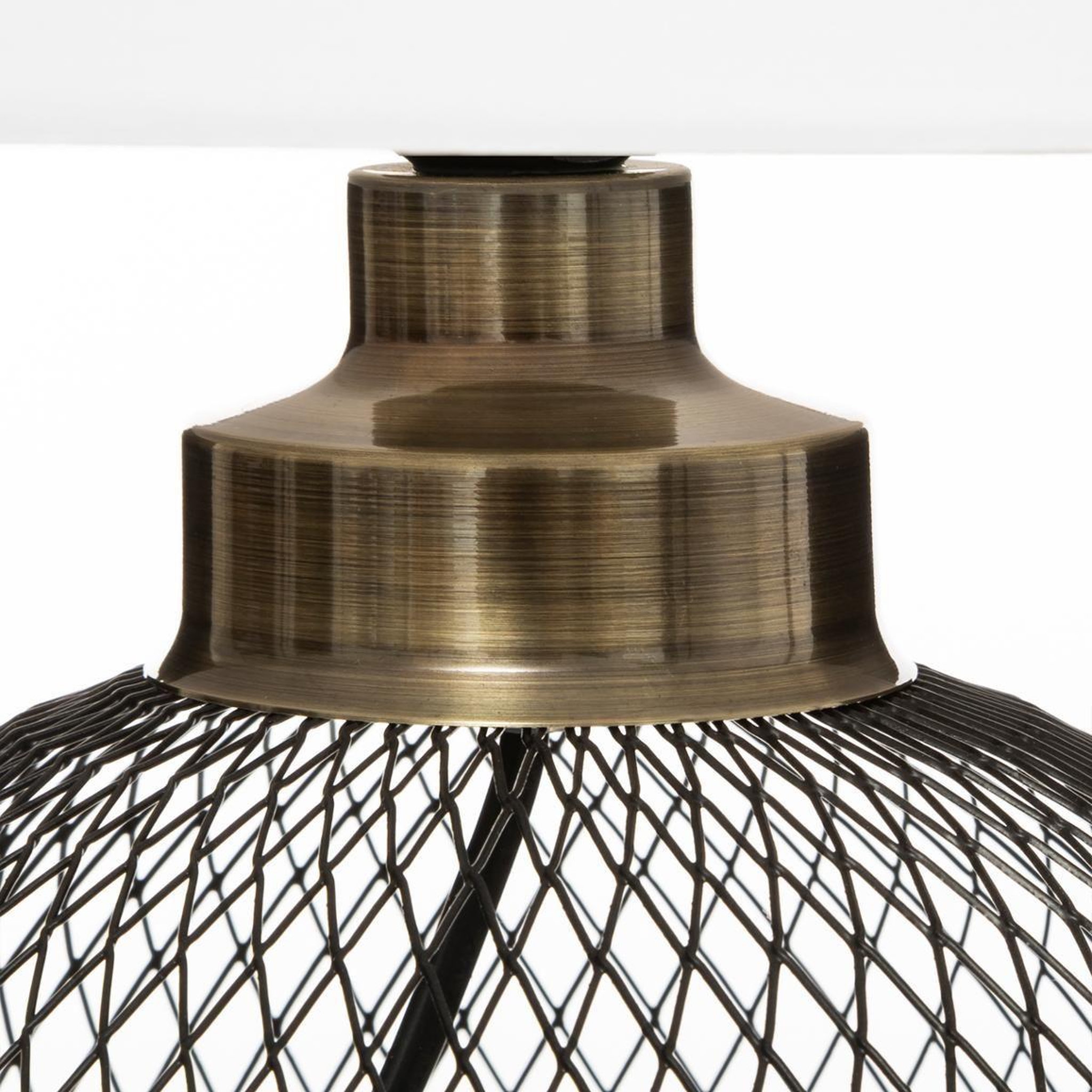 Voir la diapositive 2 : ATMOSPHERA Lampe à poser grillage  emie  38cm noir & blanc