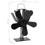 Voir la diapositive 6 : VIDAXL Ventilateur de poele alimente par chaleur 5 pales Noir