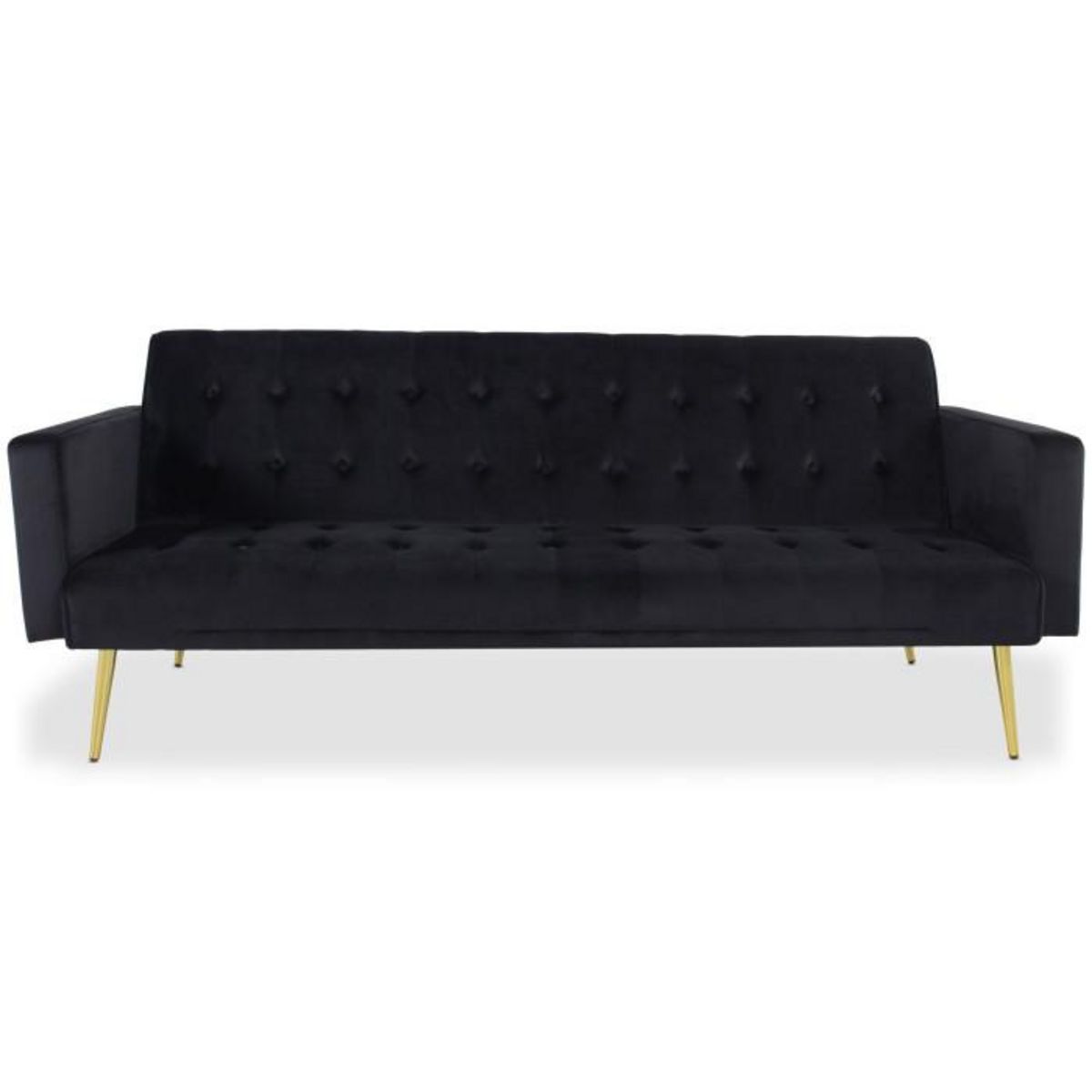 Paris Prix Canapé Convertible Velours  Tybio  191cm Noir