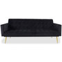 Voir la diapositive 2 : Paris Prix Canapé Convertible Velours  Tybio  191cm Noir