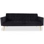 Voir la diapositive 2 : Paris Prix Canapé Convertible Velours  Tybio  191cm Noir