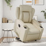 Voir la diapositive 1 : VIDAXL Fauteuil inclinable electrique creme similicuir