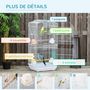 Voir la diapositive 6 : PAWHUT Cage à oiseaux volière avec mangeoires perchoirs plateau amovible 2 portes dim. 46,5L x 35,5l x 92H cm métal blanc