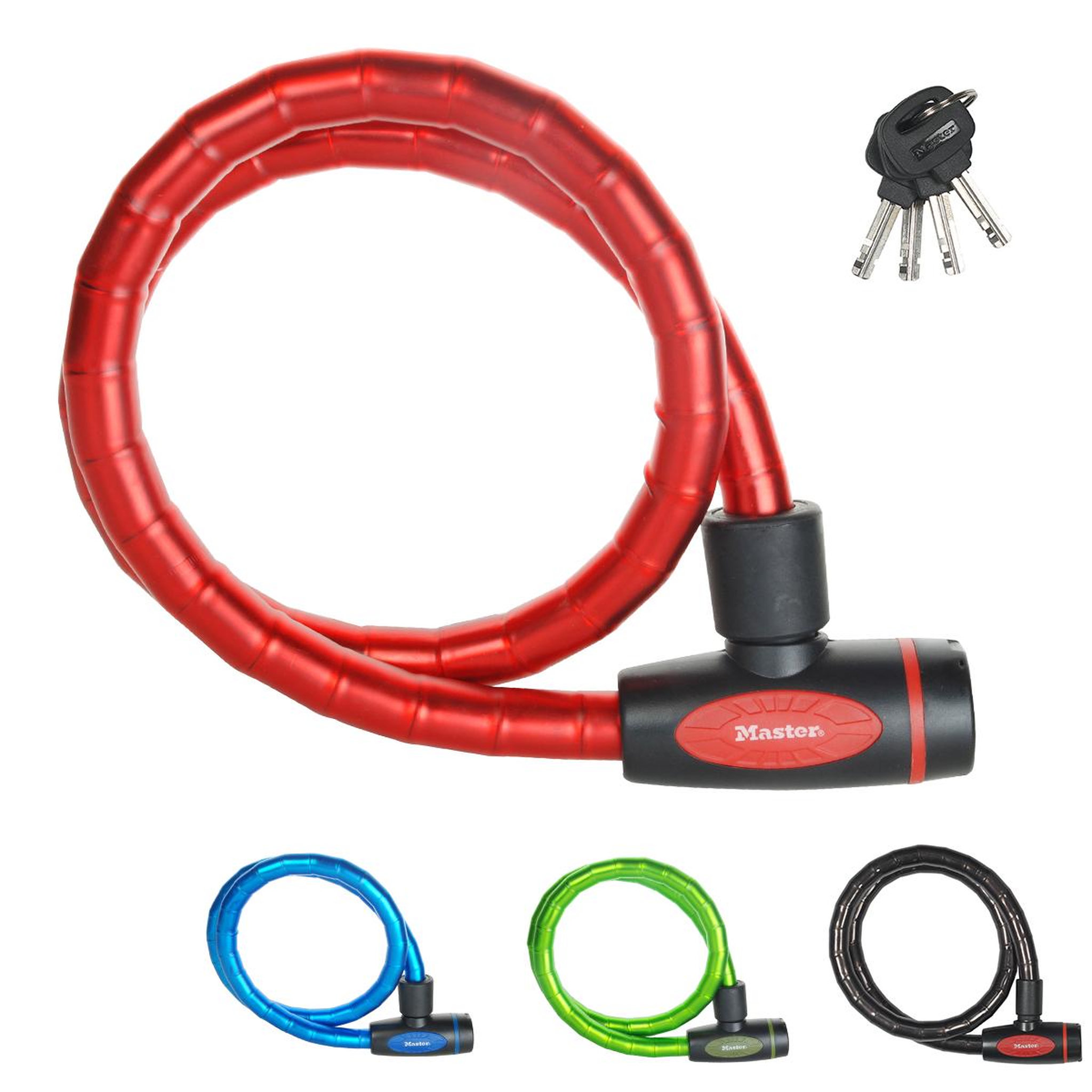 Master lock Cable antivol vélo [1 m câble] [clé] [extérieur] [couleur aléatoire] 8228eurdpro