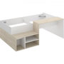 Voir la diapositive 6 : MARKET24 Lit combiné enfant KRIC - Chene naturel et blanc - Bureau et rangement - 90x190 cm