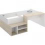 Voir la diapositive 6 : MARKET24 Lit combiné enfant KRIC - Chene naturel et blanc - Bureau et rangement - 90x190 cm