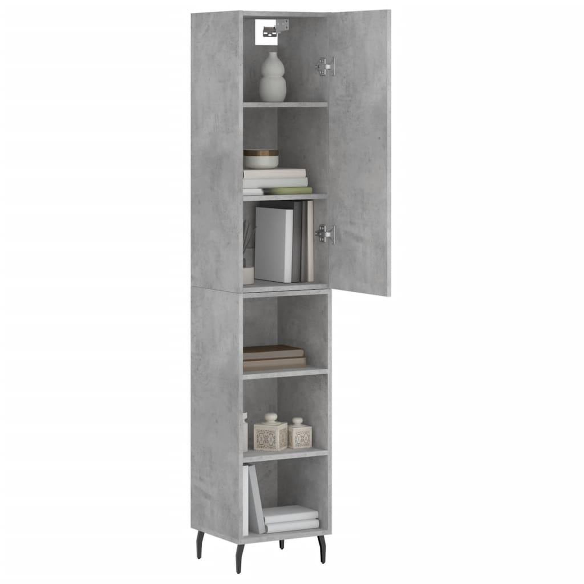 Voir la diapositive 3 : VIDAXL Buffet haut Gris beton 34,5x34x180 cm Bois d'ingenierie