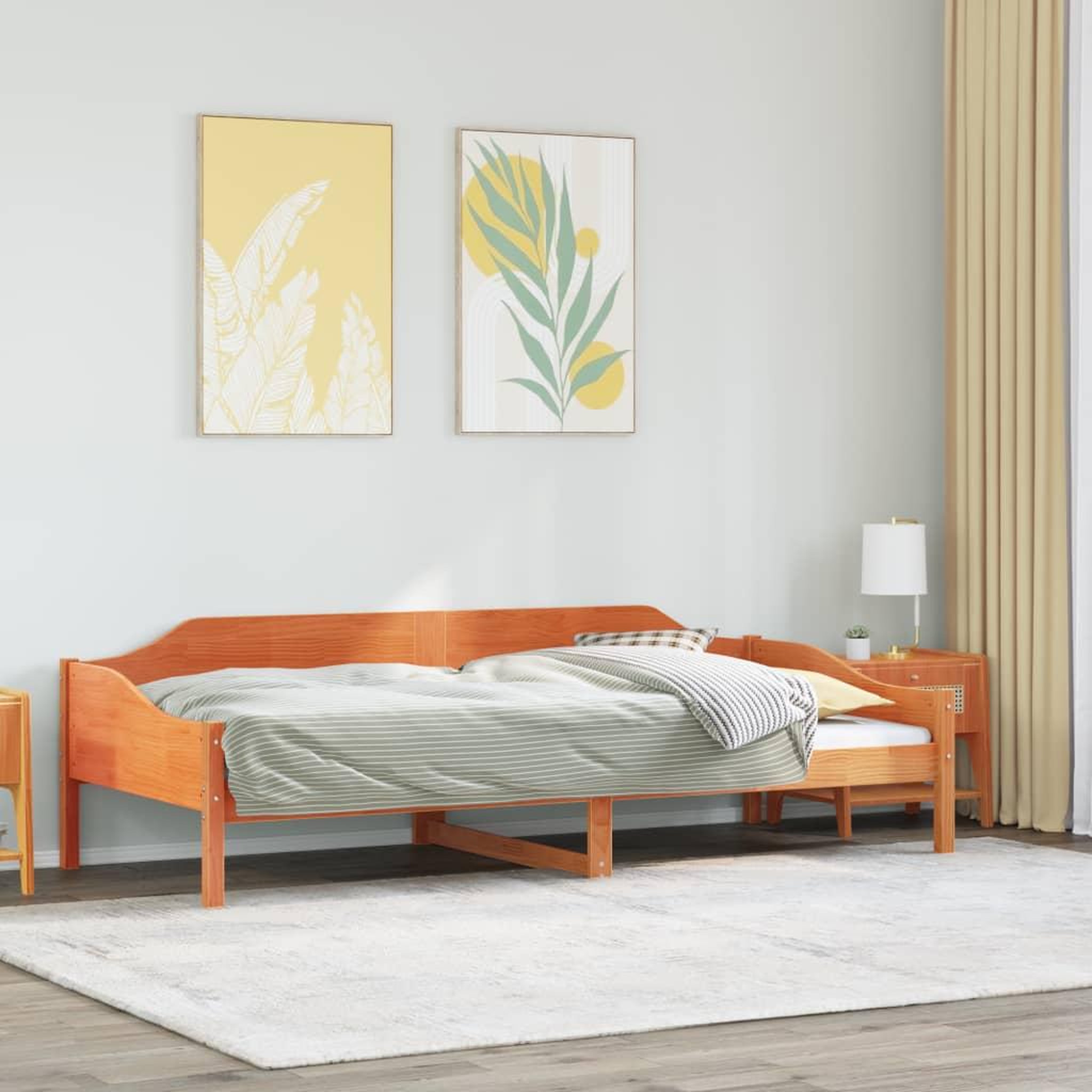 VIDAXL Cadre de lit sans matelas cire marron 80x200 cm bois pin massif