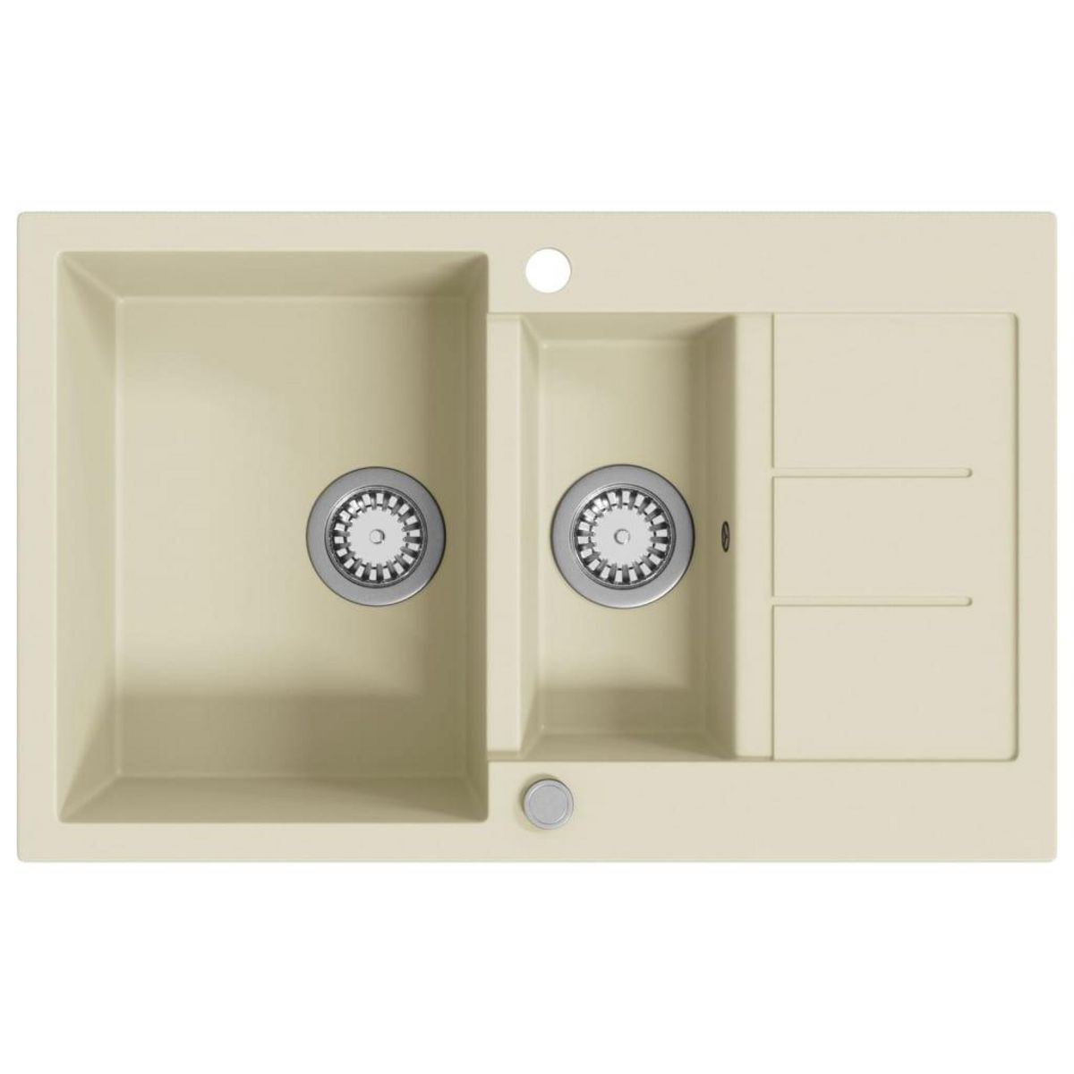 VIDAXL Evier de cuisine Granit Double lavabo Beige
