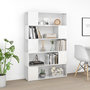 Voir la diapositive 5 : VIDAXL Bibliotheque separateur de piece blanc brillant bois ingenierie