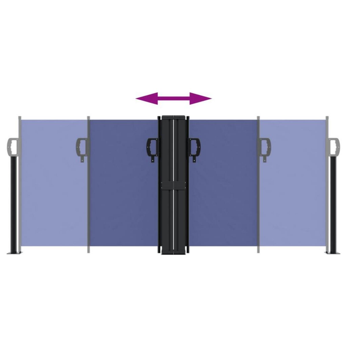 VIDAXL Auvent lateral retractable bleu 100x1000 cm