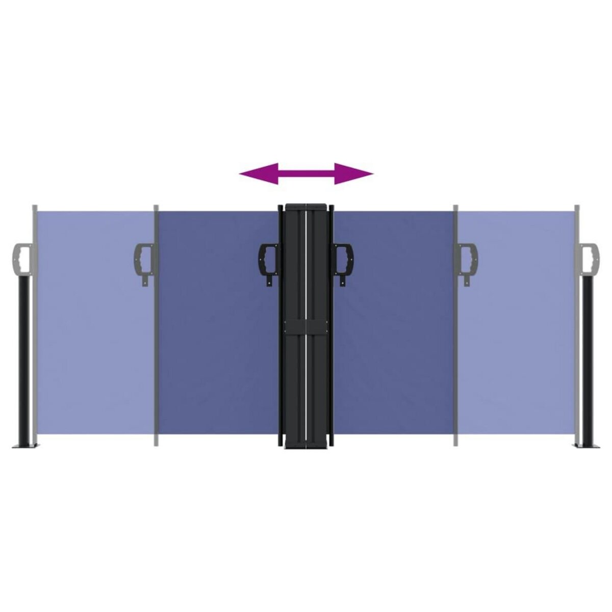 VIDAXL Auvent lateral retractable bleu 100x1000 cm