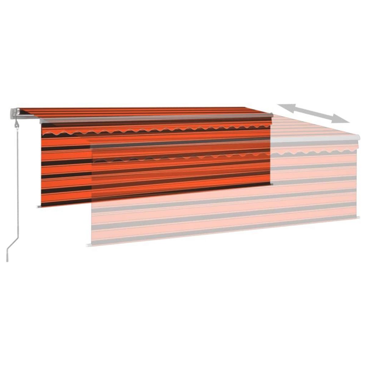 VIDAXL Auvent automatique retractable avec store 4x3m Orange et marron