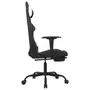 VIDAXL Chaise de jeu de massage avec repose-pied Noir et blanc Tissu