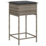 Voir la diapositive 4 : VIDAXL Ensemble de bar de jardin 3 pcs et coussins gris résine tressée