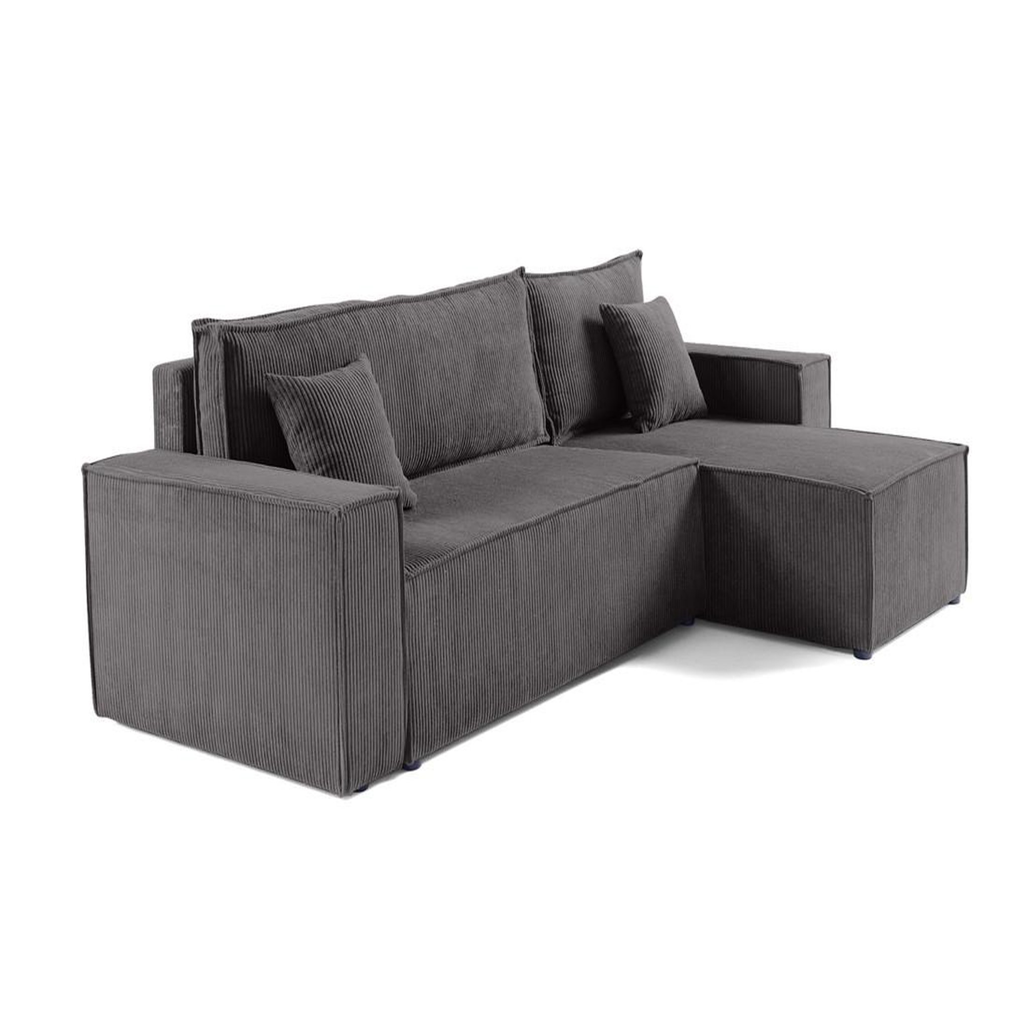 Voir la diapositive 4 : BEST MOBILIER Cezanne - canapé d'angle réversible - 4 places - convertible avec coffre - en velours côtelé