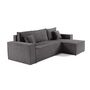 Voir la diapositive 4 : BEST MOBILIER Cezanne - canapé d'angle réversible - 4 places - convertible avec coffre - en velours côtelé