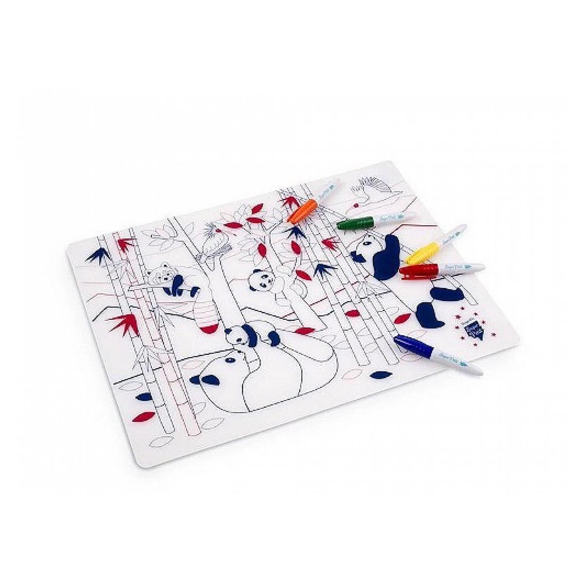 Voir la diapositive 2 : SUPER PETIT Kit Set silicone et 5 feutres WILDLIFE Panda