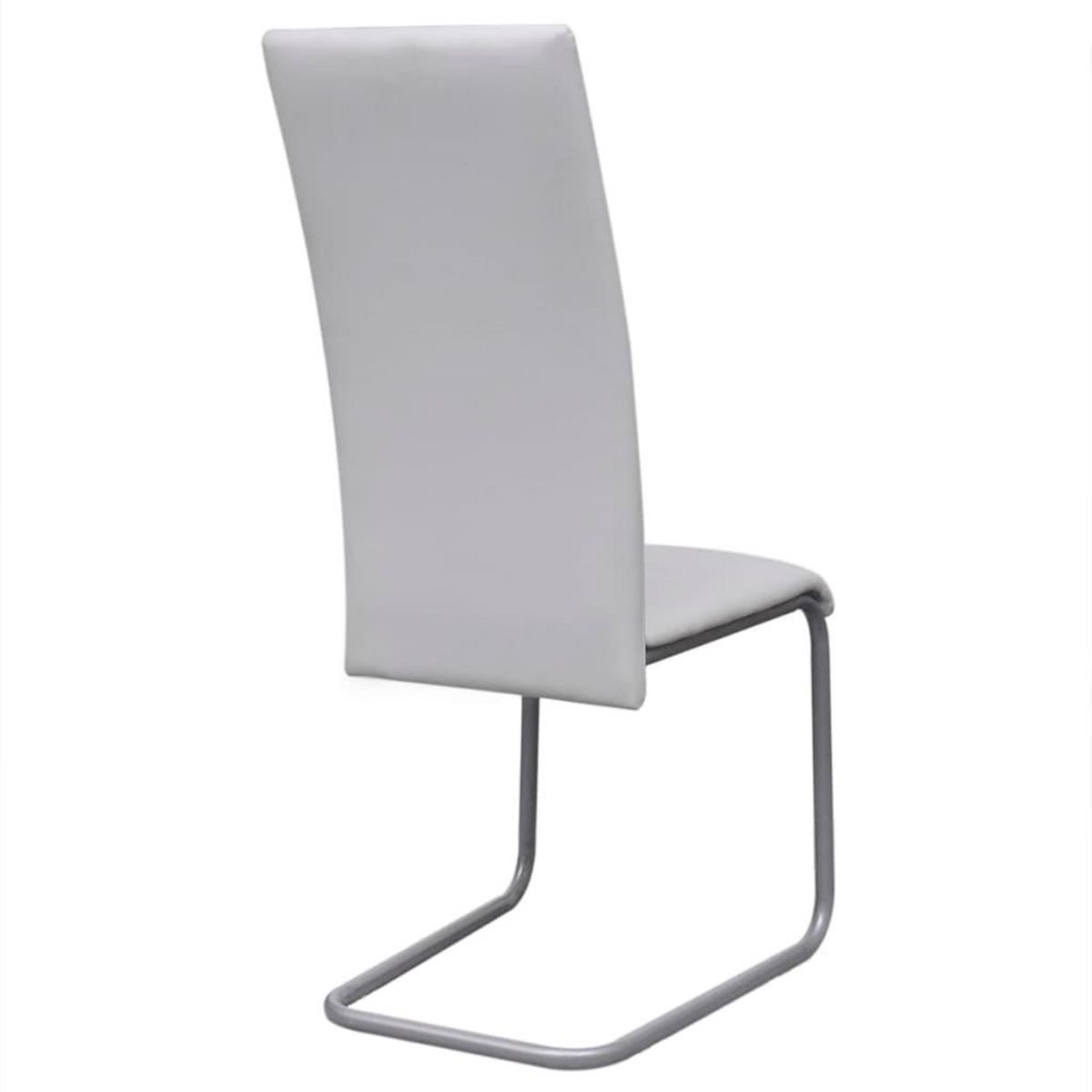 VIDAXL Chaises a manger cantilever lot de 6 blanc similicuir
