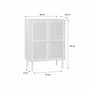 Voir la diapositive 4 : SWEEEK Buffet en cannage - Camargue - décor bois et cannage. 2 portes. buffet haut. vaisselier. L 80 x l 40 x H110cm