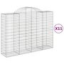 Voir la diapositive 2 : VIDAXL Paniers a gabions arques 11 pcs 200x50x140/160 cm Fer galvanise