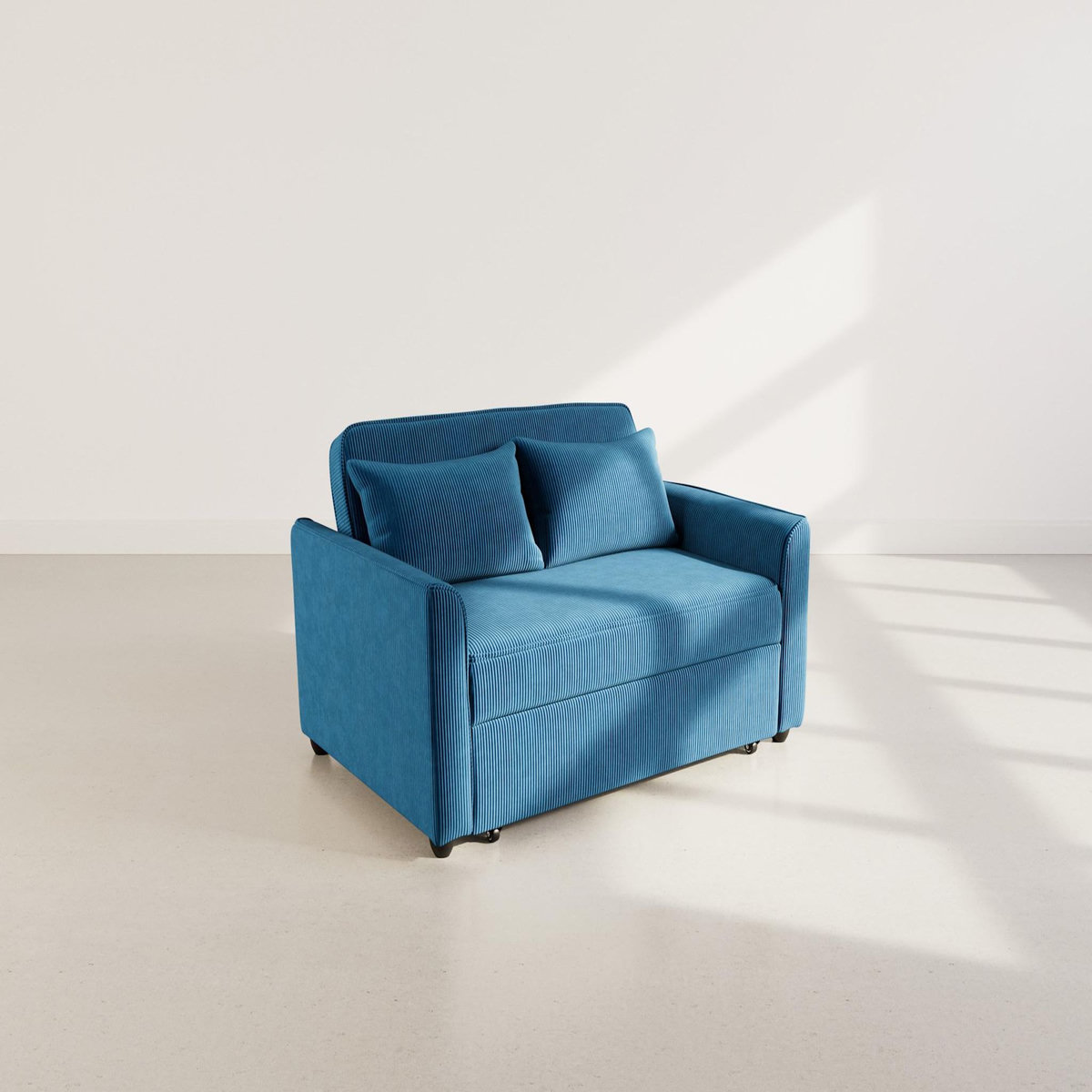 BEST MOBILIER Ernest - canapé droit 2 places convertible en velours côtelé