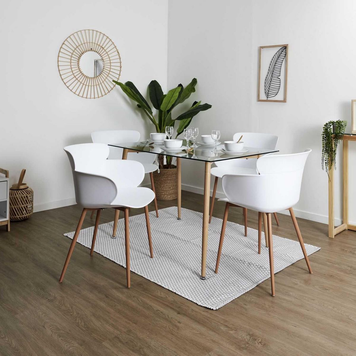 TOILINUX Lot de 2 fauteuils coque en polypropylène et métal