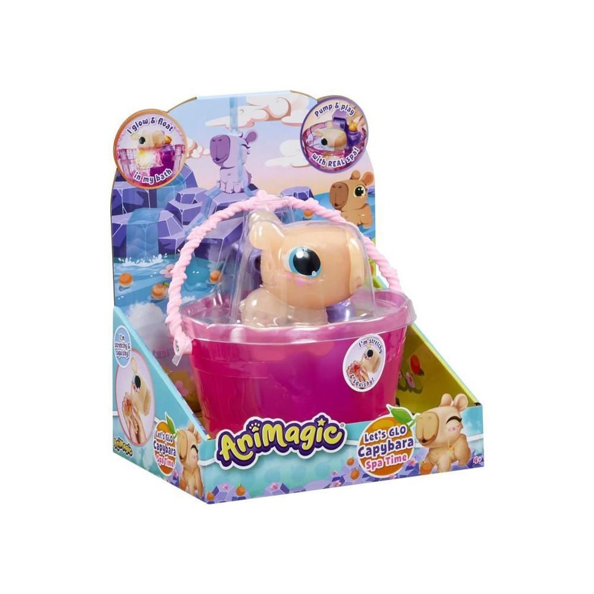 GOLIATH Animagic - GOLIATH - Let's Glo Capybara Spa Time - Animal intéractif - Marron