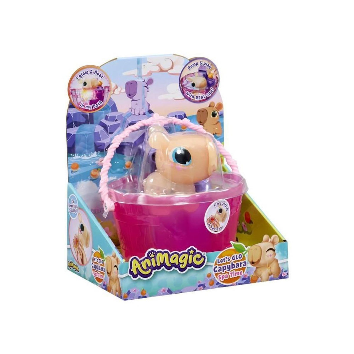 GOLIATH Animagic - GOLIATH - Let's Glo Capybara Spa Time - Animal intéractif - Marron