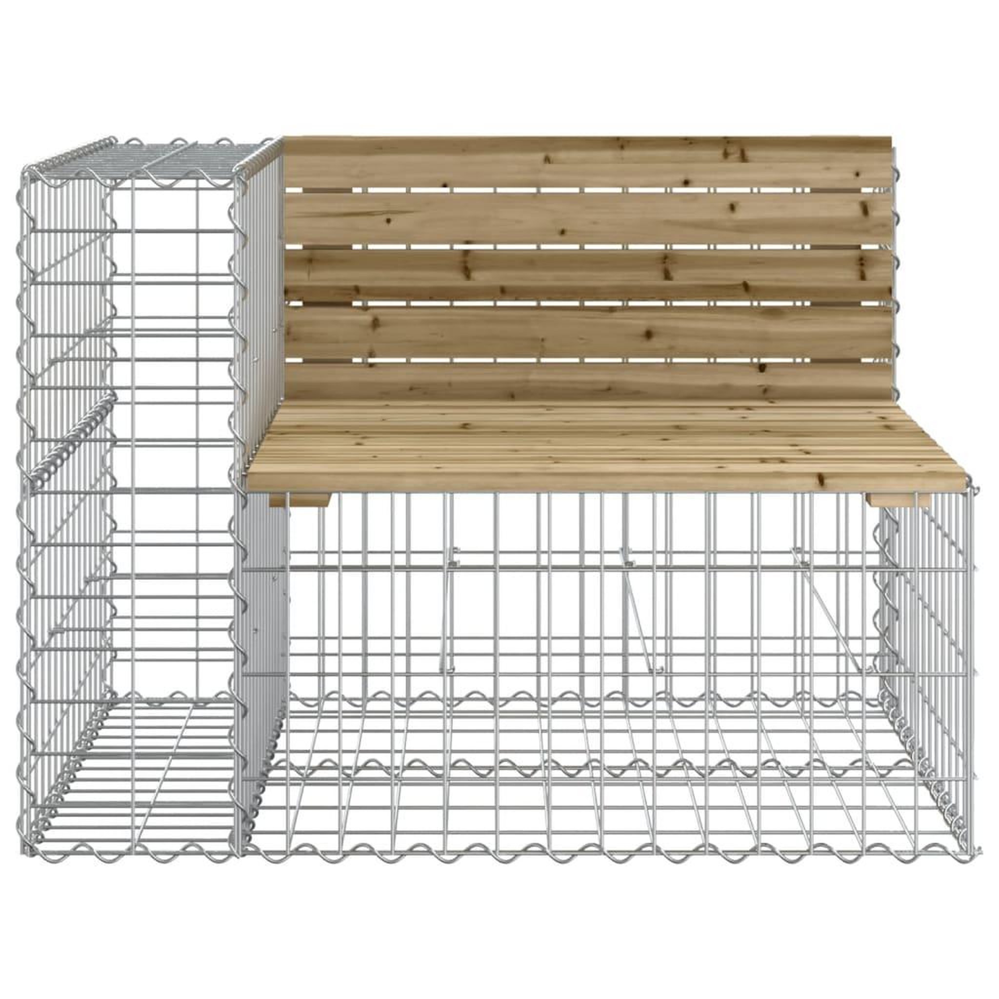 Voir la diapositive 3 : VIDAXL Banc de jardin design gabion 92x71x65,5cm bois de pin impregne