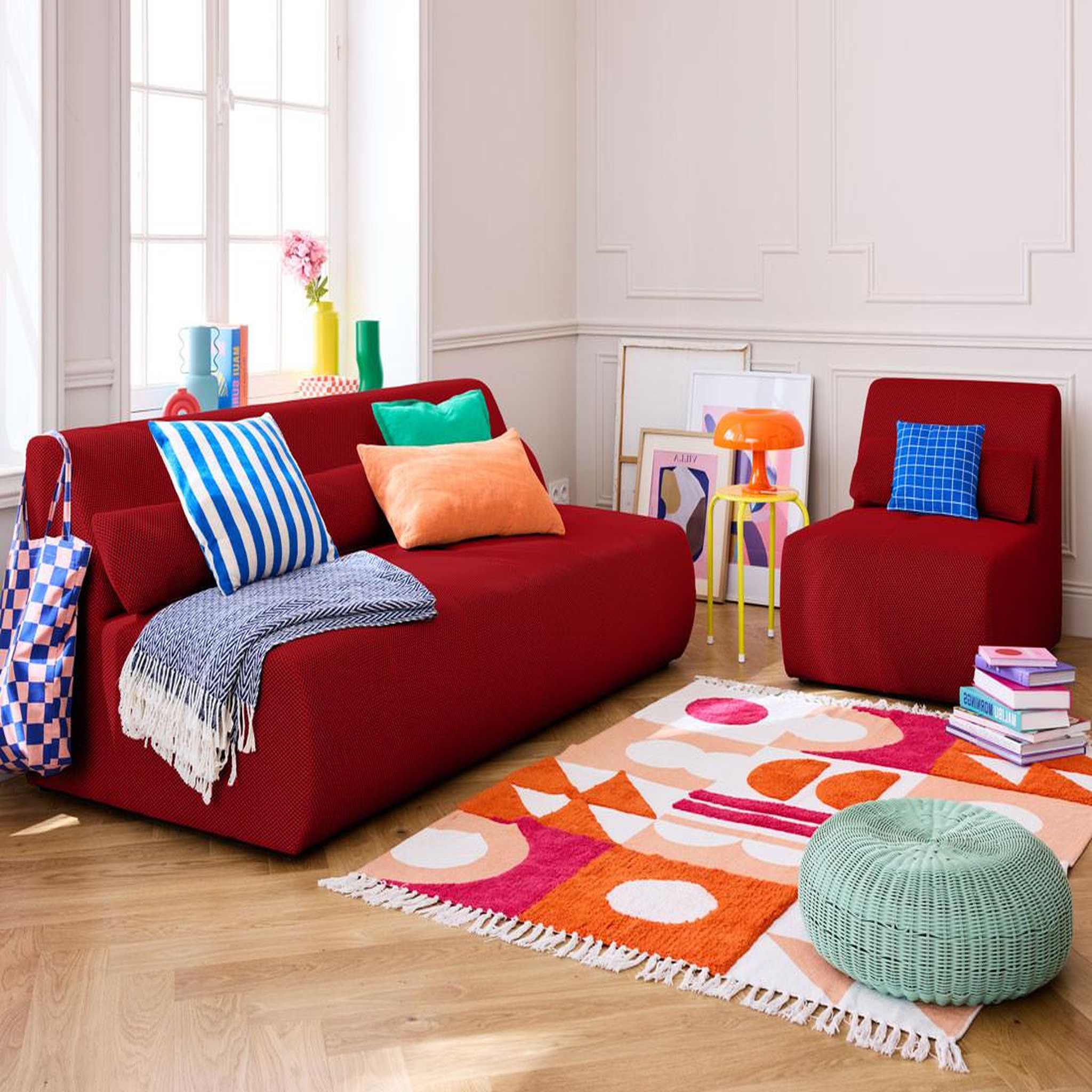 Voir la diapositive 1 : LISA DESIGN Onyx - canapé droit 3 places - en tissu mailles 3d