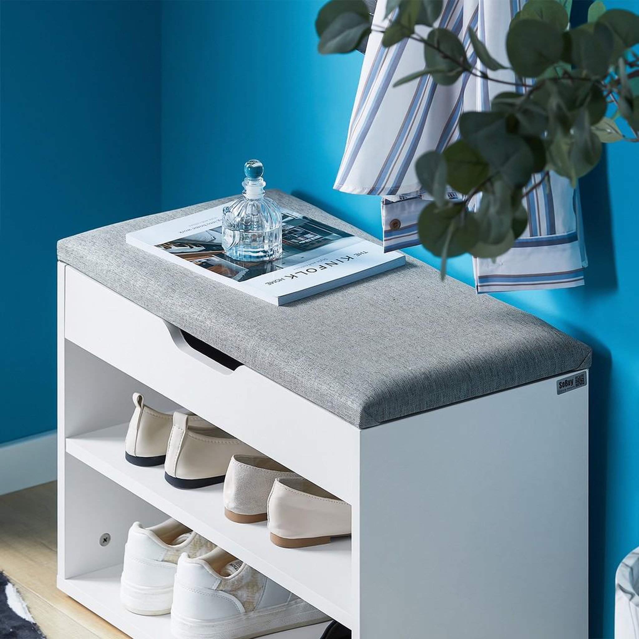 Voir la diapositive 4 : SOBUY SoBuy - Banc de rangement à chaussures avec une porte - Moderne - FSR25